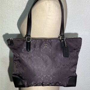 Coach black signature shoulder bag